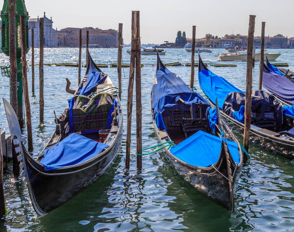 Gondolas at the wharf Venice