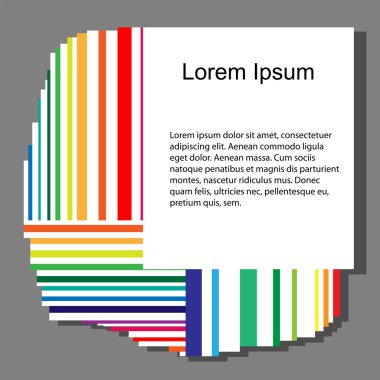 Bannerlar, Broşürler, Posterler, Çıkartmalar ve Reklam Eylemleri için Renkli Şablon. Çizgili Arka Plan. Orijinal Tasarım