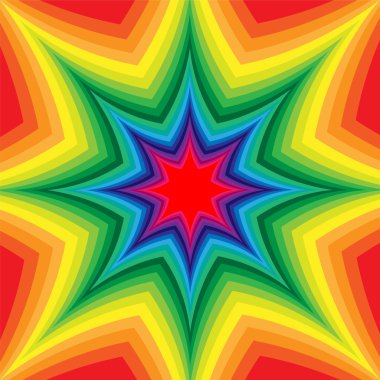 Gökkuşağı Star renkli. Poligonal geometrik arka plan. Tekstil, kumaş, ambalaj ve web tasarımı için uygundur.