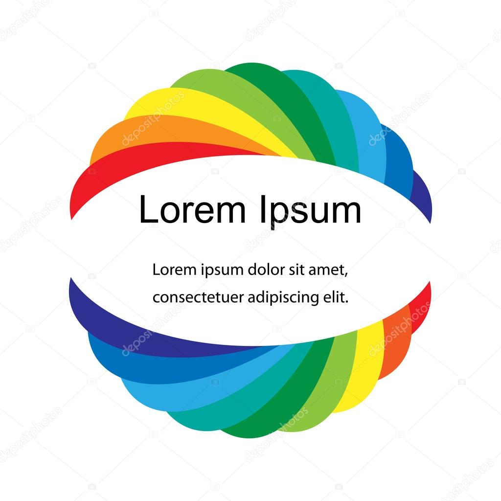 Vector Illustration. Rainbow Colored Template for Visiting Cards, Labels, Fliers, Banners, Badges, Posters, Stickers and Advertising Actions.  Wavy Pattern. Abstract Background