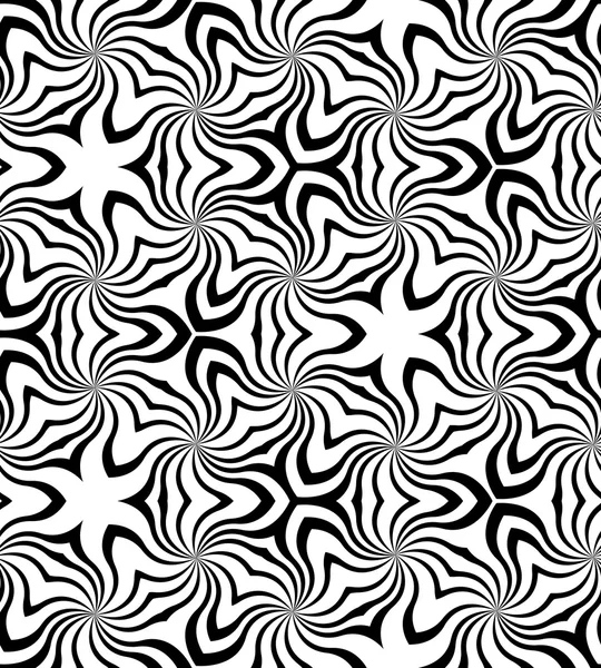 Patrón de rizos negros hermosos sin costuras. Monochrome Geometric Abstract Background (en inglés). Adecuado para textil, tela, embalaje y diseño web . — Vector de stock