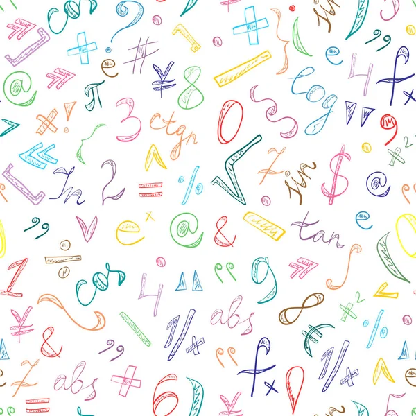 Padrão sem costura mão desenhada Doodle Font. Crianças Desenhos do alfabeto Scribble . — Vetor de Stock