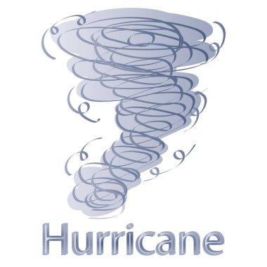 El kasırga üzerinde beyaz izole Lightning'ler ile çizilmiş.