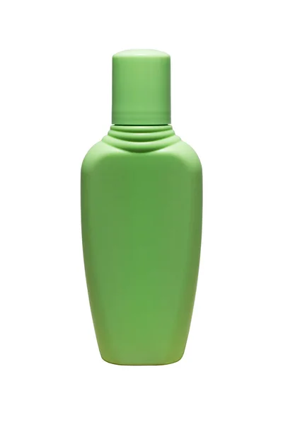 绿色管瓶的洗发水，护发素，护发液，凝胶分离 — 图库照片