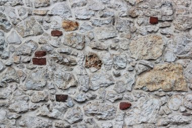 Eski gri taş duvar arka plan doku kapatın. Krakow, Polonya.