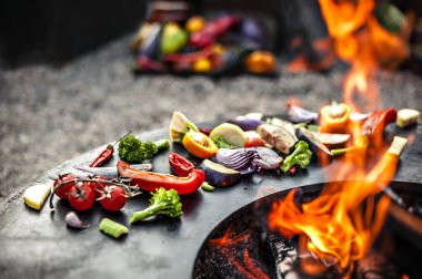 Sebze Izgara hazırlanıyor. 