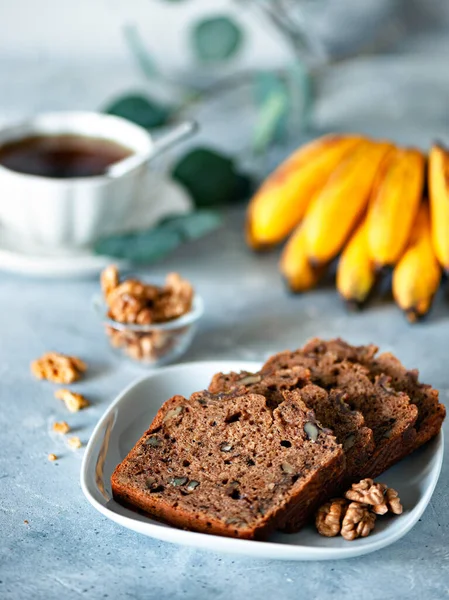 Thee Cake Bananen Tafel Stockfoto