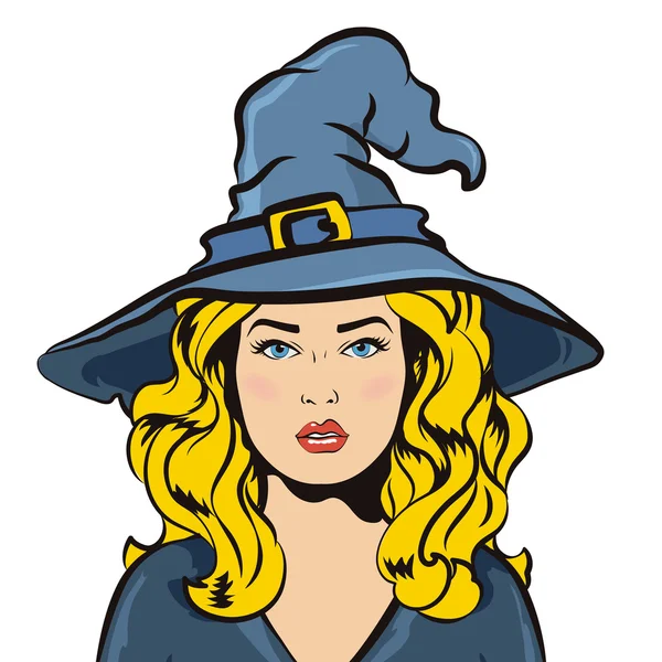 Halloween sexy witch with old hat. Vector illustration isolated — Stock Vector