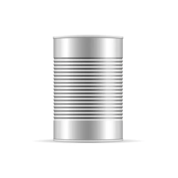Ribbad Tin Can. vektor förpackning mockup för din design. — Stock vektor