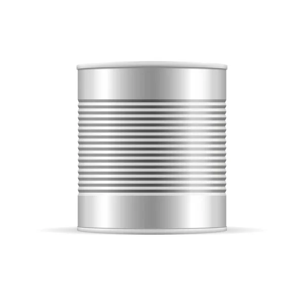 Geribde Tin Can. Vector verpakking mockup voor uw ontwerp. — Stockvector