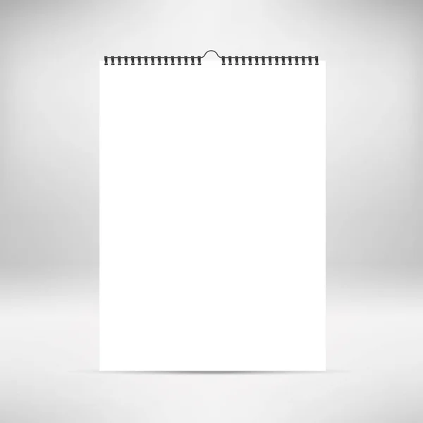 Lege verticale agenda mock up, sjabloon. Vellen papier met spiraal. — Stockvector