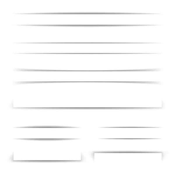 Page divider. Transparant papier van de realistische schaduweffect ingesteld. Webbanner. — Stockvector