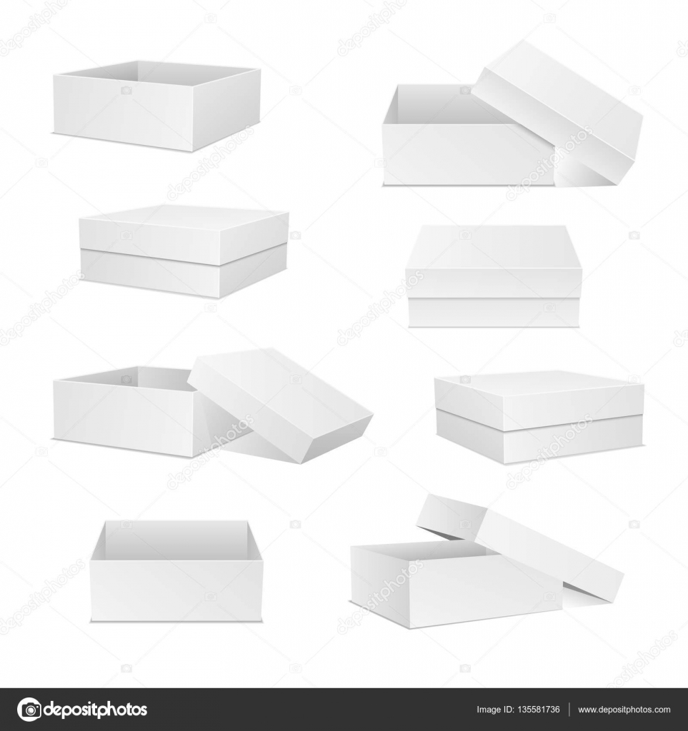 White boxes collection. Square box vector set. Stock Vector by ©Cheremuha  135581736, image size:963x1024