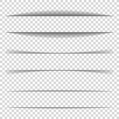 Sayfa ayırıcı. Şeffaf gerçekçi kağıt gölge efekti ayarlayın. Web afiş.