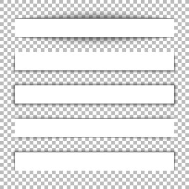 Sayfa ayırıcı. Şeffaf gerçekçi kağıt gölge efekti ayarlayın. Web afiş.