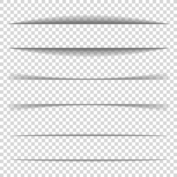 Page divider. Transparant papier van de realistische schaduweffect ingesteld. Webbanner. — Stockvector