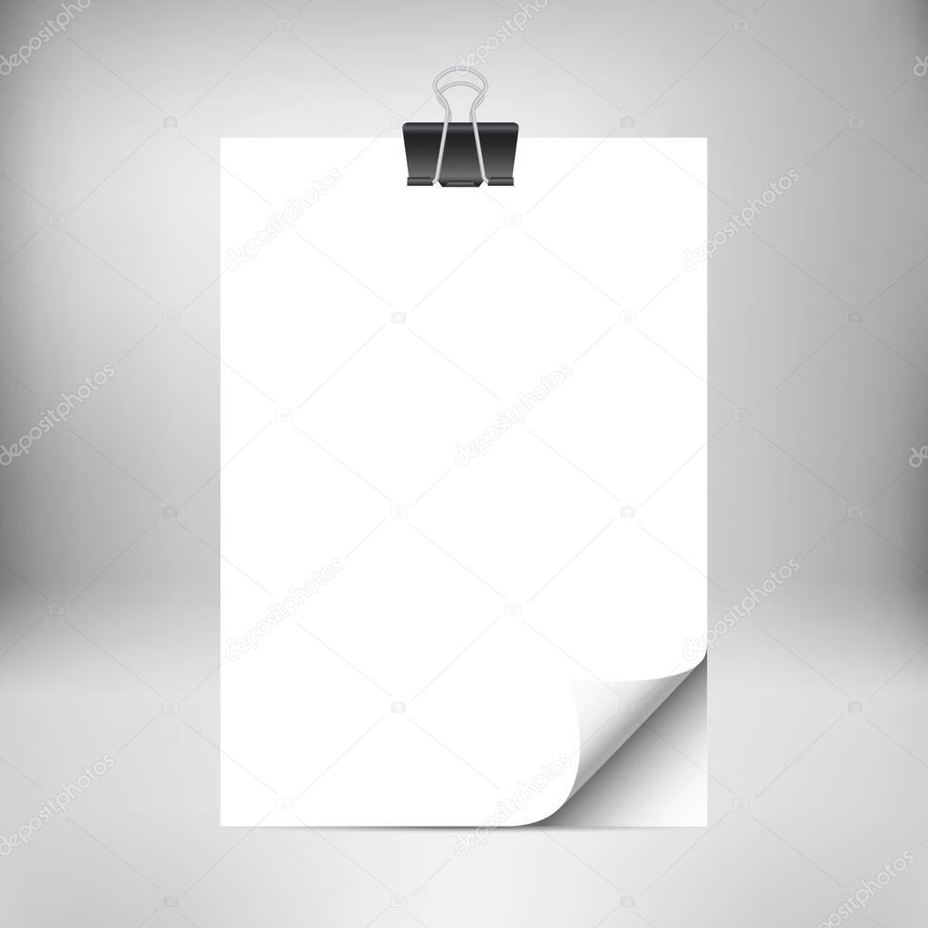 Download Close Up Empty Paper Sheets With Curled Corner Isolated On Studio Background Photo Realistic Paper With Paper Clip And Shadow Vector Stack Of Papers Mockup Design Premium Vector In Adobe Illustrator PSD Mockup Templates