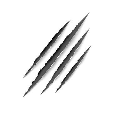 Claws scratches. Vector scratch set isolated on gray background. clipart