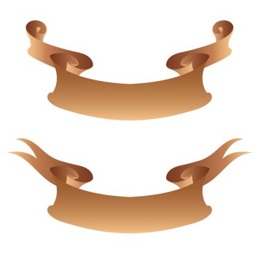 Bronz şerit afiş kümesi. Vektör bronz şeritler.