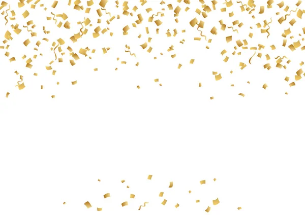 Des confettis tombants. Vecteur éclaboussure de confettis dorés . — Image vectorielle