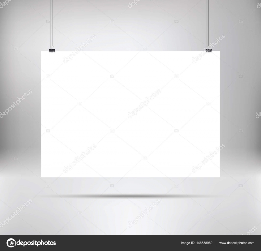 Download Empty White Vector Horizontal Poster Mockup Vector Image By C Cheremuha Vector Stock 146538969