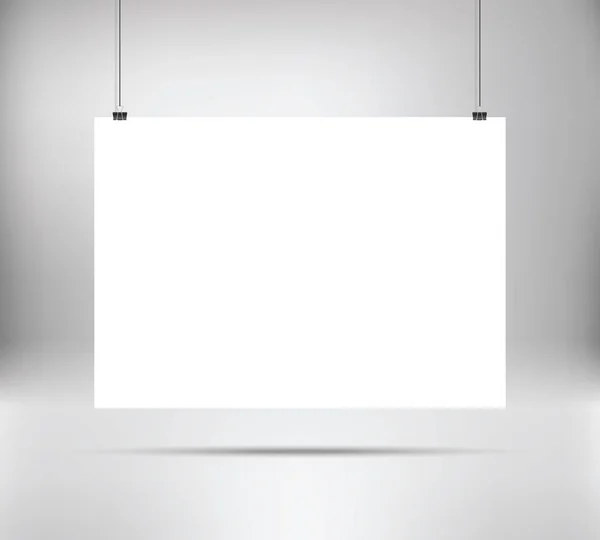 Vector blanco vacío póster horizontal maqueta . — Vector de stock