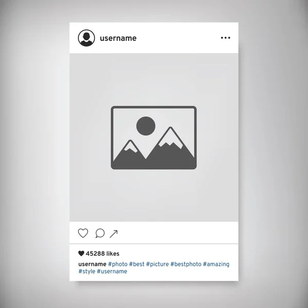Sosyal ağ fotoğraf çerçevelemek. Instagram mesaj.