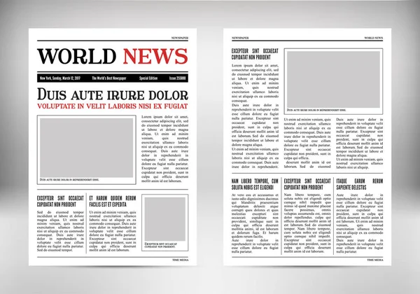 Vektor-Zeitung. Zeitschriftenvorlage. altes Boulevardblatt. — Stockvektor