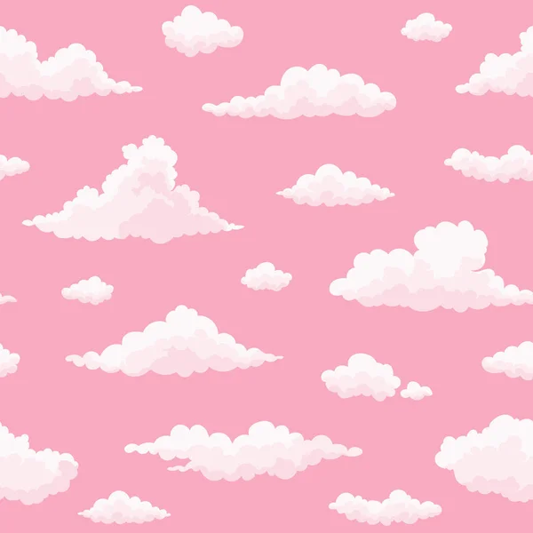 Nube vector patrón sin costura con cielo rosa puesta del sol . — Archivo Imágenes Vectoriales