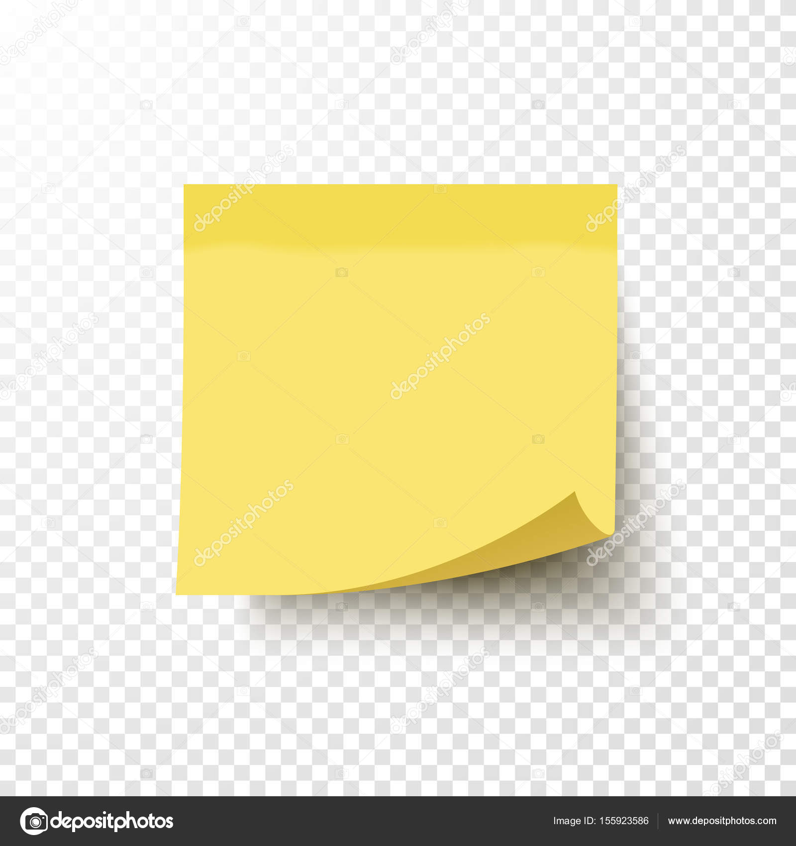 Yellow realistic vector sticky note. Stock Vector Image by Within Post It Note Cover Template