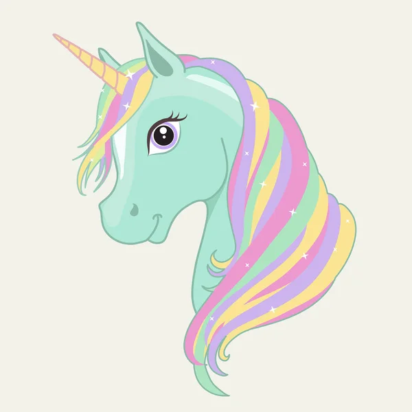 Tête vectorielle licorne . — Image vectorielle