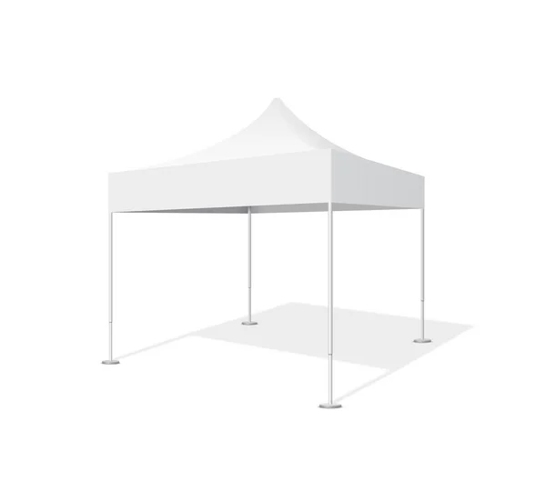 Vektor valósághű szabadtéri rendezvény kereskedelmi előugró sátor mobil sátor. — Stock Vector