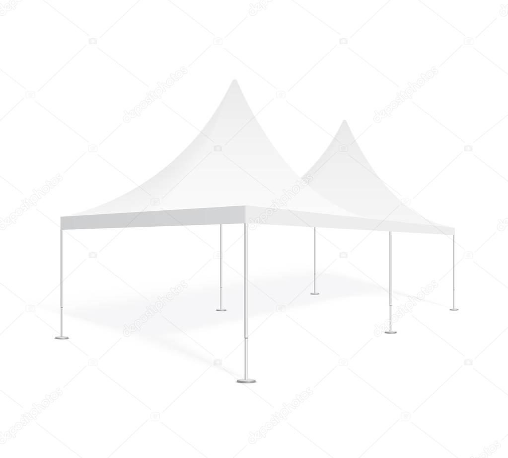 Big mobile marquee for trade show. Event pop up white tent.
