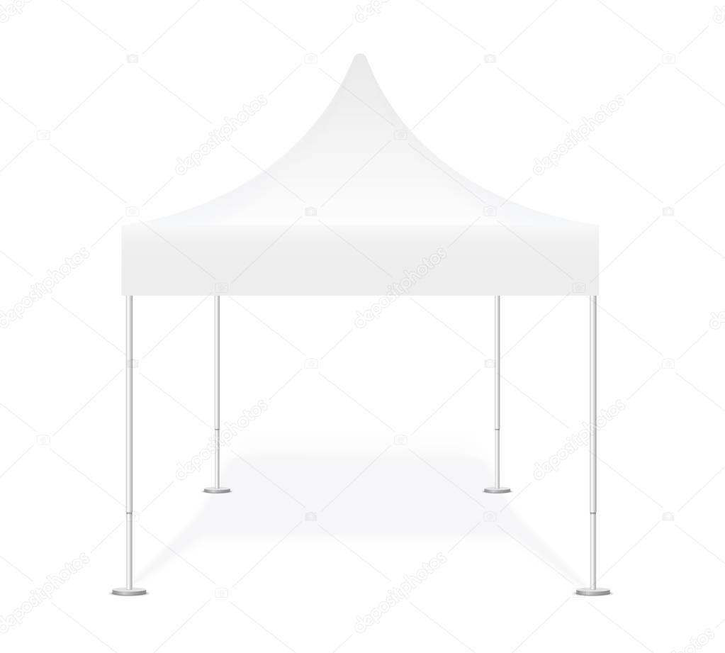Promotional realistic outdoor event trade pop-up tent mobile marquee. 