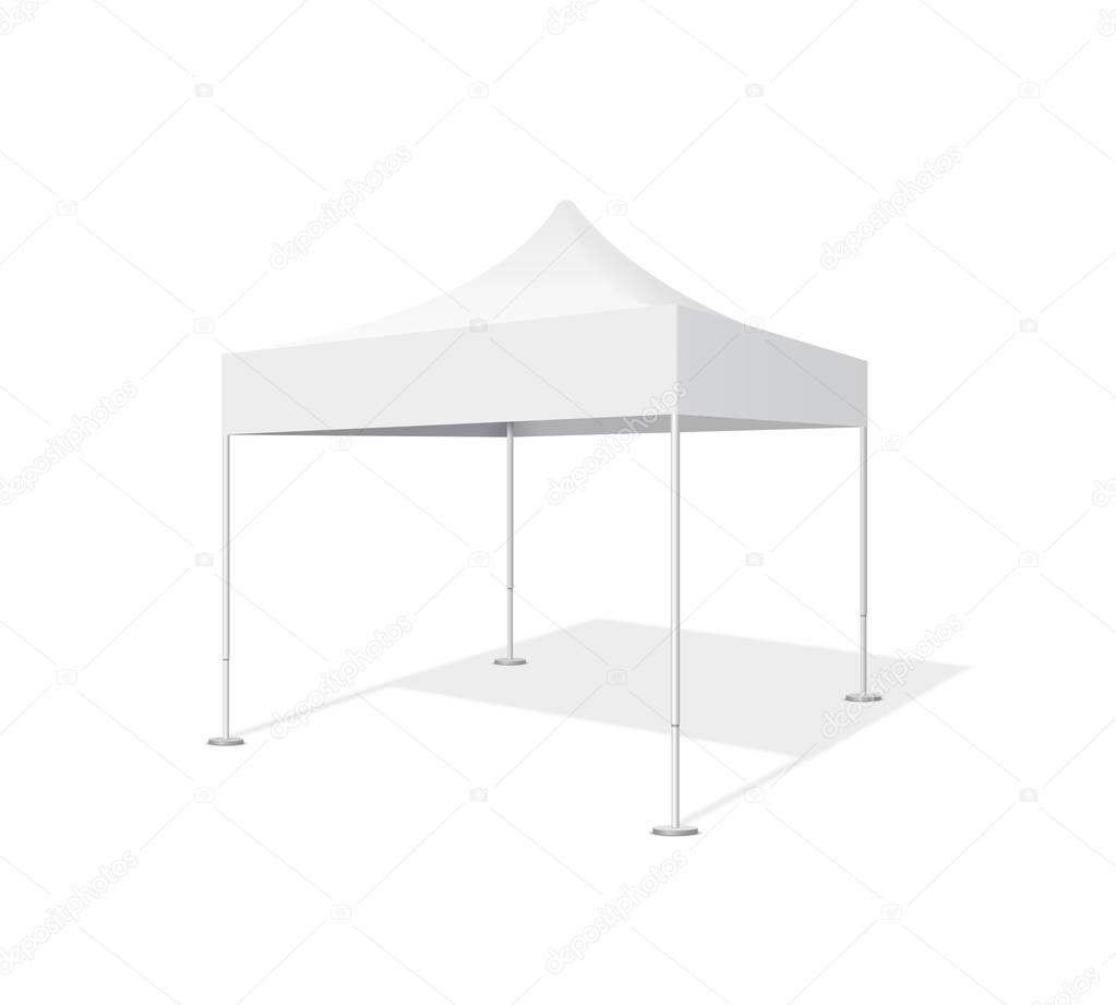 Vector realistic outdoor event trade pop-up tent mobile marquee.