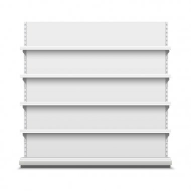 Beyaz gerçekçi boş vektör stok rafa koymak.