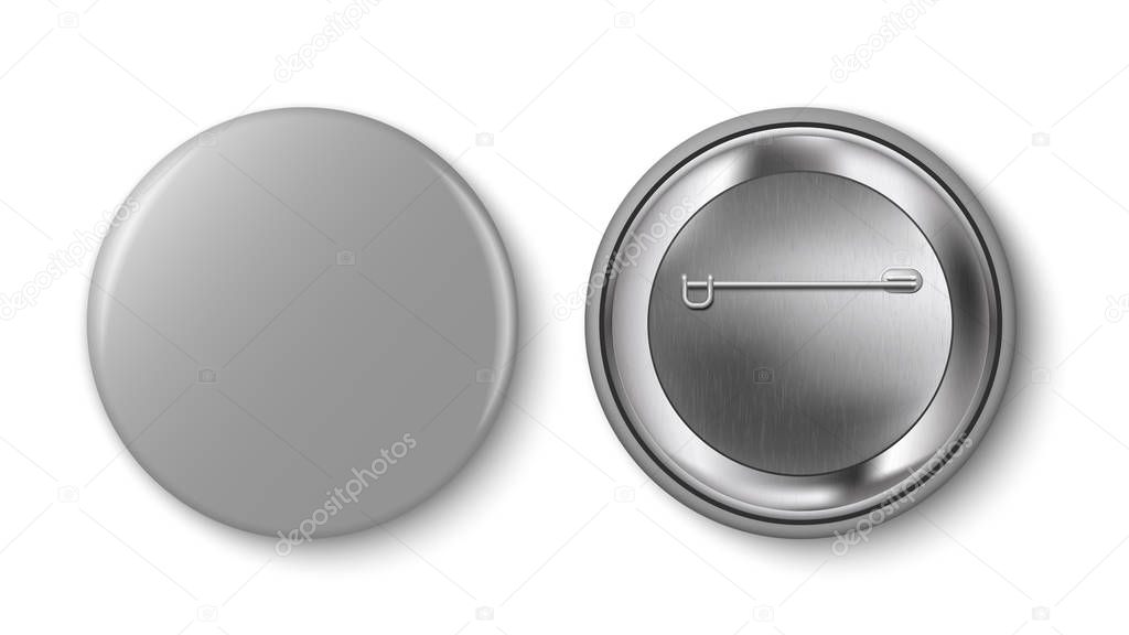 Grey pin button.