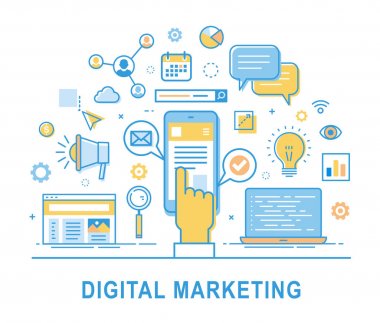 Dijital pazarlama vektör