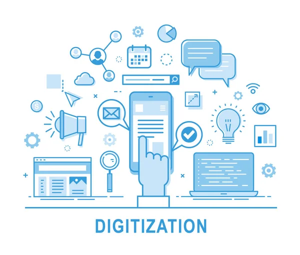 Concepto vectorial de digitalización — Archivo Imágenes Vectoriales