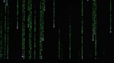 Dikey ikili kod yeşil renkte