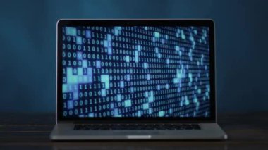 mavi renkli laptop, ikili kod