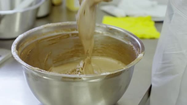 Bereiding van het deeg voor macarons — Stockvideo