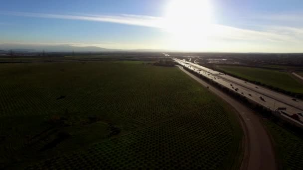 Panoramic view over the landscape of countryside — Stock Video