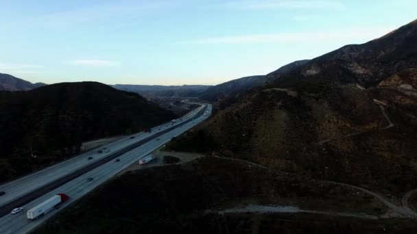 Panoramic aerial shooting of rocky mountains and the main — Stock Video