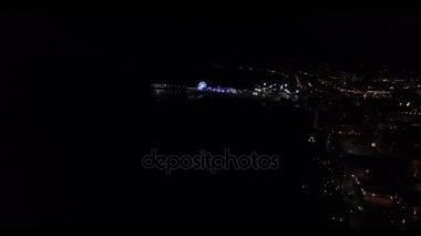 Cityscape La ve Santa Monica pier üzerine güzel bir manzara