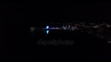 Malibu dönme dolap gece uzak görünümünü