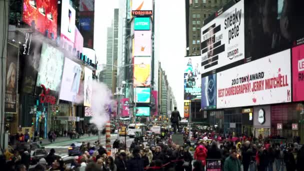 Occupato Times Square all'ora di punta — Video Stock