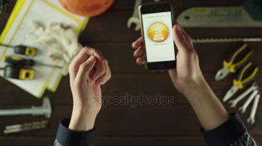 Üstten Görünüm vurdu. Pizza sipariş