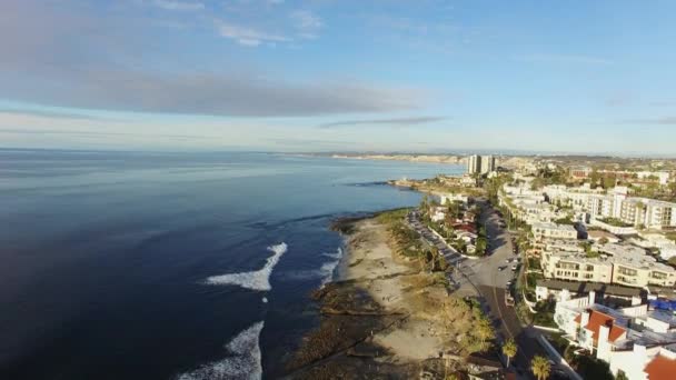 Costa de San Diego disparada desde un dron — Vídeo de stock