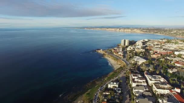 Utsikt över Stilla havet och San Diego kusten — Stockvideo